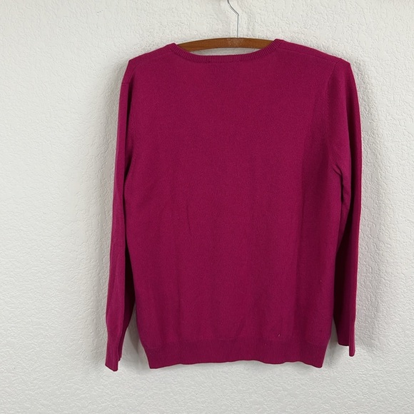 Vaille V Neck Cashmere Sweater Logo Jewel Tone - Picture 4 of 6
